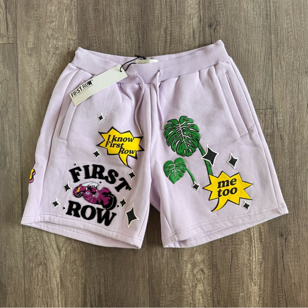 First Row Purple Sweat Shorts – Premium Streetwear Fit
